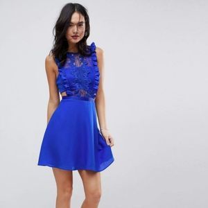ASOS Cutout Blue Floral Dress Size 10